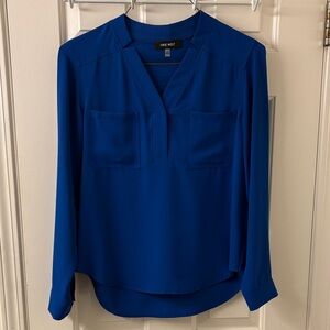 Nine West Women's Cobalt Blue V-Neck Blouse
